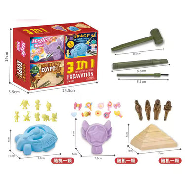 3 IN 1 EXCAVATION MAGIC WAND KIT FIND & BUILD